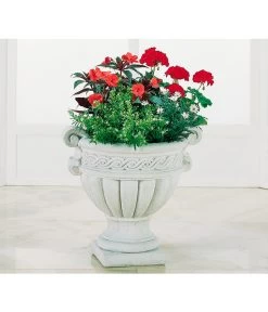 Fantasieco Stein-Vase Baden, Weiß, Ca. Ø45/H42 Cm -Freien Garten Geschäft 2388742 BildFS 001 MaxxRaumelementeVaseVaseMarmorWeiss46Cm