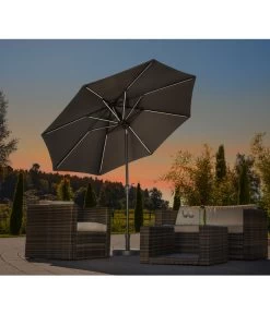 Schneider Sonnenschirm Blacklight, Rund, Ca. Ø270 Cm -Freien Garten Geschäft 2452233 WE MO 001 Blacklight270