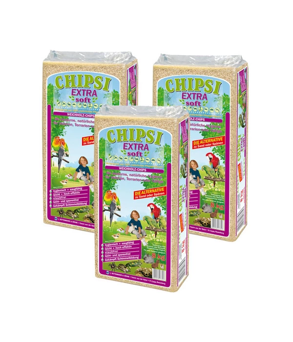 Chipsi® Einstreu Extra Soft, 3 X 8 Kg 3 Chipsi® Einstreu Extra Soft, 3 X 8 Kg