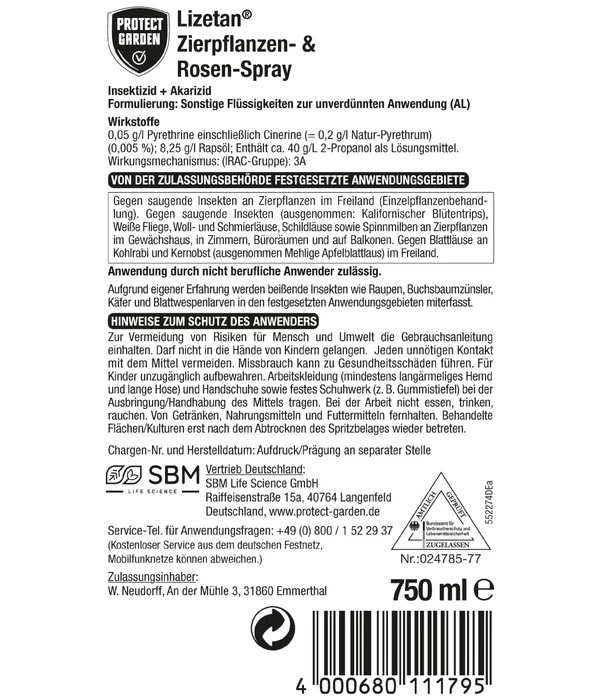 PROTECT GARDEN Lizetan® Zierpflanzen-& Rosen-Spray, 750 Ml 4 PROTECT GARDEN Lizetan® Zierpflanzen-& Rosen-Spray, 750 Ml – Bild 2