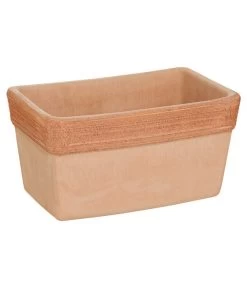 Degrea Terrakotta-Kasten Graffiato, Rechteckig, Terrakotta-hell