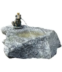 Rottenecker Granit-Gartenbrunnen Froschkönig Otto, 25 X 40 X 20 Cm