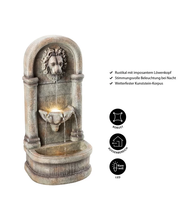 Dehner Polyresin-Wandbrunnen Faro, Ca. B49,5/H103,5/T38 Cm 7 Dehner Polyresin-Wandbrunnen Faro, Ca. B49,5/H103,5/T38 Cm – Bild 5