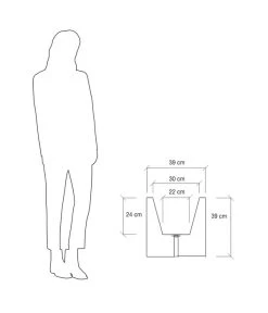 Farmet Kunststoff-Pflanzkübel Atlantis, Doppelwandig -Freien Garten Geschäft 4109971 WE DE 004 ATLANTISRechteckigerDoppelwandigerPflanzkuebel39x39x39cmhochSTEINBEIGE