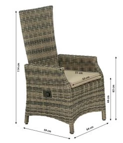Dehner Geflechtsessel Siena, Braun Meliert -Freien Garten Geschäft 4209961 WE BG 001 GeflechtsesselSiena