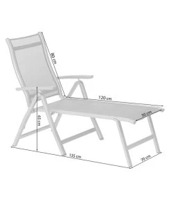 Dehner Gartenliege Chicago, Ca. B70/H72/T180 Cm -Freien Garten Geschäft 4210258 WE FS 001 SkizzeLiegeChicagoNE