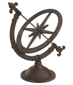 Dehner Gusseisen-Deko-Sonnenuhr, Ca. B33/H34/T24 Cm, Dunkelbraun