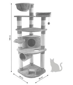 Dehner Kratzbaum Edda, Ca. B60/H180/T60 Cm -Freien Garten Geschäft 4272563 WE BG 001 DehnerMarkenqualitaetKatzenkratzbaumEddaGrau