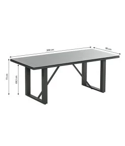 Dehner Alutisch Monaco, Ca. B200/H73/T90 Cm -Freien Garten Geschäft 4424891 WE BG 001 TischMonaco