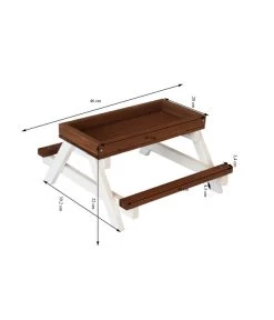 Dehner Picknicktisch, Braun/weiß, Ca. B46/H22/T40 Cm 7 Dehner Picknicktisch, Braun/weiß, Ca. B46/H22/T40 Cm -Freien Garten Geschäft 4477964 WE DE 001 MassgrafikDehnerPicknicktischKleintiere