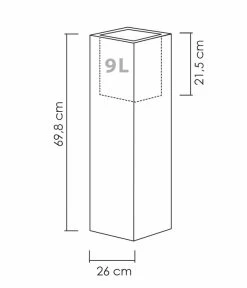 Scheurich Kunststoff-Topf C-Cube High, Quadratisch, Ca. B26/H70/T26 Cm -Freien Garten Geschäft 4496501 WE BG 001 ScheurichTopfCCubeHigh