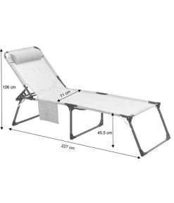 Dehner Gartenliege Mallorca, Ca. B71/H106/T227 Cm -Freien Garten Geschäft 4498341 4418174 4498101 4498176 WE FS 002 LiegeMallorcaSkizze