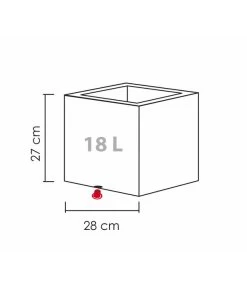 Scheurich Kunststoff-Topf Muretto, Quadratisch -Freien Garten Geschäft 4498424 WE BG 001 ScheurichTopfMuretto