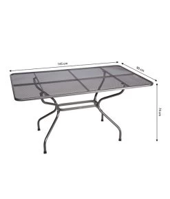 Royal Garden Streckmetall-Gartentisch, Ca. B145/H74/T90 Cm -Freien Garten Geschäft 5312822 WE BG 001 MwhStreckmetallGartentischStreckmetallTisch145X90cmERaug
