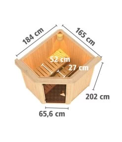 Wolff Finnhaus Innensauna De Luxe Dorea, Ca. B184/H202/T165 Cm -Freien Garten Geschäft 6618813 WE BG 002 FinnhausInnensaunadeluxeDorea
