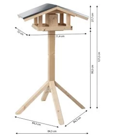 Dehner Natura Futterhaus Karwendel, Natur, Inkl. Ständer, Ca. B84,3/H127,2/T84,3 Cm -Freien Garten Geschäft 6622898 WE BG 001 DehnerNaturaKarwendelSatteldachStaendeNaturnew