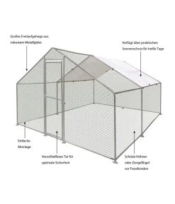 Flamingo Freilaufgehege Doerak, Silber -Freien Garten Geschäft 6633010 WE IG 001 FlaHuFreilaufDoerak4x3x2m
