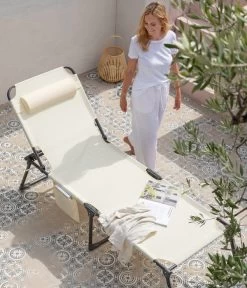 Dehner Gartenliege Mallorca, Ca. B71/H106/T227 Cm -Freien Garten Geschäft 6635163 WE MO 002 LiegeMallorcaVanilla