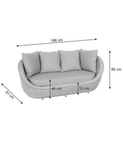 Dehner Lounge Bari, 2-teilig -Freien Garten Geschäft 6657381 WE BG 001 DehnerLoungeBari