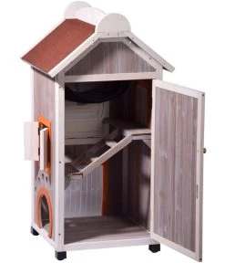 Dobar Petlife Katzenhaus Fany Cat, Ca. B58/H109/T55 Cm -Freien Garten Geschäft 6689798 WE DE 001 DobarKatzenhausFancyCat