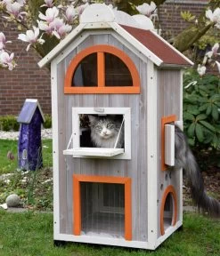 Dobar Petlife Katzenhaus Fany Cat, Ca. B58/H109/T55 Cm -Freien Garten Geschäft 6689798 WE MO 002 DobarKatzenhausFancyCat