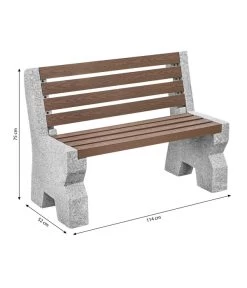 Dehner Granit-Gartenbank, 2-Sitzer, Ca. B114/H75/T52 Cm -Freien Garten Geschäft 6692065 WE BG 001 GRANITBANKWPCRUECKENL