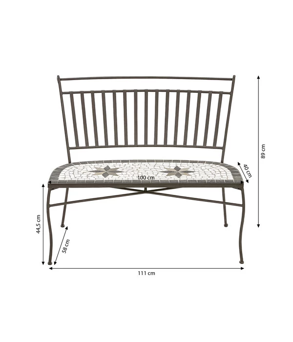 Dehner Mosaikbank Diana, 2-Sitzer 5 Dehner Mosaikbank Diana, 2-Sitzer – Bild 3