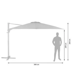 Dehner Ampelschirm Zypern, Quadratisch, Ca. B300/T300 Cm -Freien Garten Geschäft 6703094 WE BG 001 AmpelschirmZypernEckig