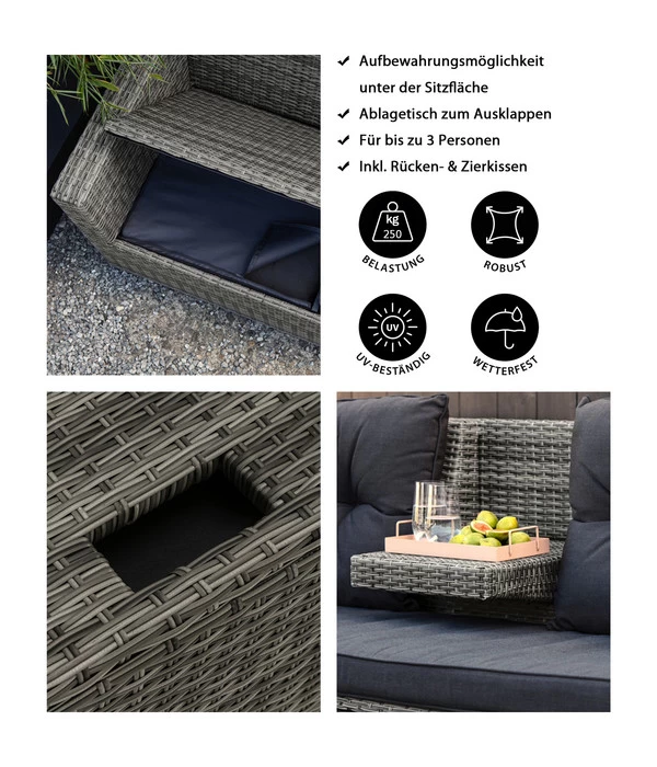 Dehner Flecht-Truhenbank Föhr, 3-Sitzer 10 Dehner Flecht-Truhenbank Föhr, 3-Sitzer – Bild 8