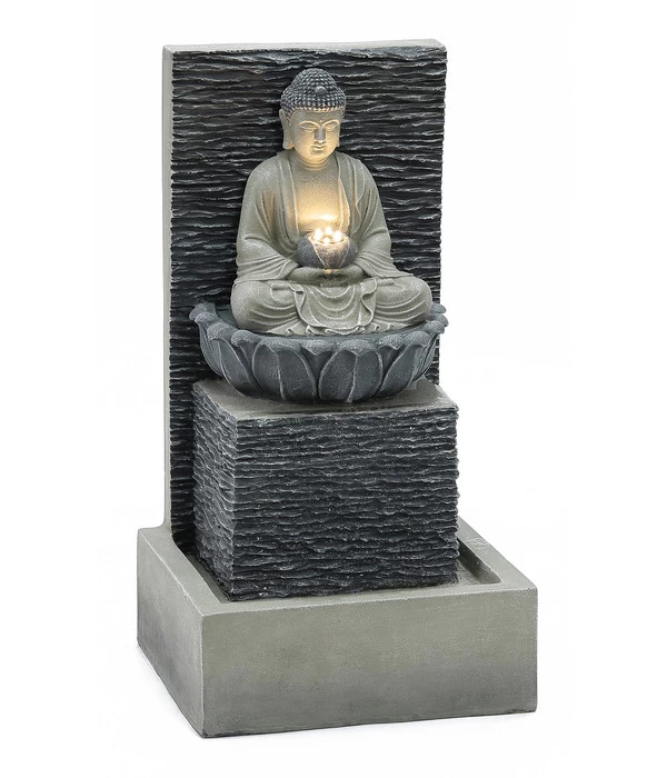 Dehner Polyresin-Gartenbrunnen Buddha, Ca. B35/H64/T32 Cm 3 Dehner Polyresin-Gartenbrunnen Buddha, Ca. B35/H64/T32 Cm