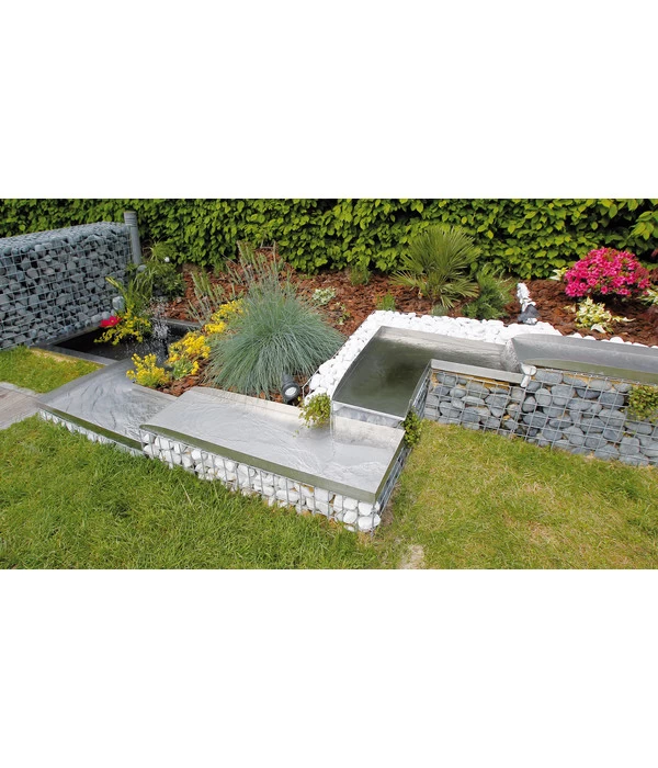 Ubbink Edelstahl-Bachlauf Wolga Ecke Links, Ca. B48/H4/T48 Cm 4 Ubbink Edelstahl-Bachlauf Wolga Ecke Links, Ca. B48/H4/T48 Cm – Bild 2