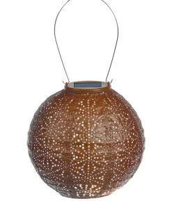 Lumiz Solar-Lampion Round Sashiko Copper, Ca. Ø20/H18 Cm
