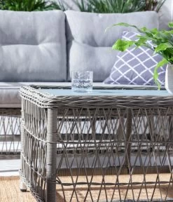 Dehner Geflechtlounge Santos, 4-teilig -Freien Garten Geschäft 6875074 WE DE 001 LoungeSantosNEU