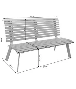 Dehner Bank London, 3-Sitzer 11 Dehner Bank London, 3-Sitzer -Freien Garten Geschäft 6893762 6893770 6893788 WE DE 001 AlubankLondonSkizze