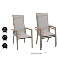 Dehner Stapelstuhl Cleveland, Hellbraun -Freien Garten Geschäft 6894083 WE IG 001 StapelstuhlCleveland