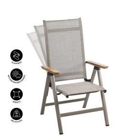 Dehner Klappsessel Cleveland, Hellbraun -Freien Garten Geschäft 6894109 WE IG 001 KlappsesselClevelandHBNEU