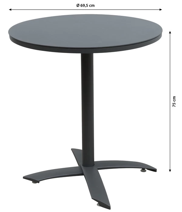 Dehner Klapptisch Riverside, Ca. Ø69,5/H75 Cm 4 Dehner Klapptisch Riverside, Ca. Ø69,5/H75 Cm – Bild 2