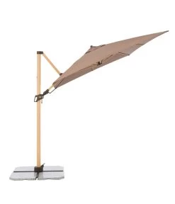 Doppler Pendelschirm Aluwood, Rechteckig, Ca. B300/T220 Cm -Freien Garten Geschäft 6910525 WE FS 005 PendelschirmAluWoodGreige