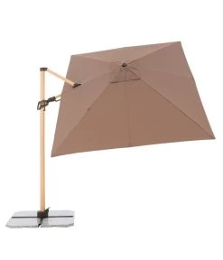 Doppler Pendelschirm Aluwood, Rechteckig, Ca. B300/T220 Cm -Freien Garten Geschäft 6910525 WE FS 007 PendelschirmAluWoodGreige