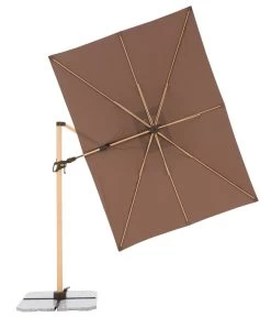 Doppler Pendelschirm Aluwood, Rechteckig, Ca. B300/T220 Cm -Freien Garten Geschäft 6910525 WE FS 010 PendelschirmAluWoodGreige