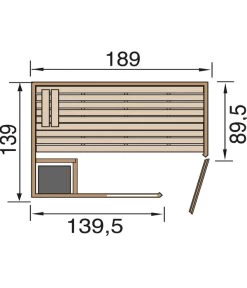 Weka Ecksauna Valida Mit Glastür Und Fenster Inkl. Ofen, Ca. B189/H203,5/T139 Cm -Freien Garten Geschäft 6914766 WE DE 001 WekaSaunaValidaGrundriss
