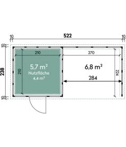 Wolff Finnhaus Metallgerätehaus Eleganto 2424, Inkl. Lounge Rechts, Ca. B542/H227/T258 Cm -Freien Garten Geschäft 6927503 WE DE 001 Eleganto2424mitLoungerechtsGranitgrau