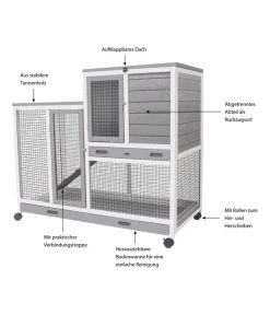 Dehner Lieblinge Nagerheim Janus, Ca. B120/H105/T60 Cm -Freien Garten Geschäft 6932420 WE IG 003 DehnerLieblingeNagerheimIndoorJanus