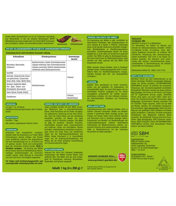 PROTECT GARDEN Schneckenkorn Maxx, 1 Kg 4 PROTECT GARDEN Schneckenkorn Maxx, 1 Kg – Bild 2