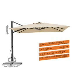 Schneider Ampelschirm Rhodos Smart, Quadratisch, Ca. B300/T300 Cm -Freien Garten Geschäft 6953384 WE IG 002 SchneiderAmpelschirmRhodosSmart