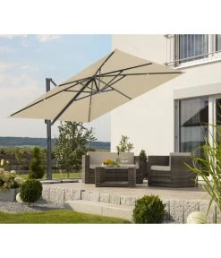 Schneider Ampelschirm Rhodos Smart, Quadratisch, Ca. B300/T300 Cm -Freien Garten Geschäft 6953384 WE MO 001 SchneiderAmpelschirmRhodosSmartnatur