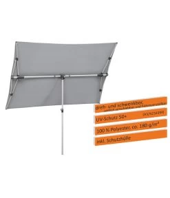 Schneider Sonnenschirm Novara, Rechteckig, Ca. B190/T140 Cm -Freien Garten Geschäft 6953541 WE IG 001 SchneiderSonnenschirmNovarasilvergrau