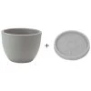 Farmet New Kunststoff-Topf Orione, Rund, Inkl. Untersetzer -Freien Garten Geschäft 6965305 WE FS 001 FarmetTopfOrioneRundGrauUntersetzer