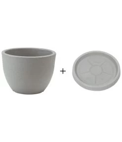 Farmet New Kunststoff-Topf Orione, Rund, Inkl. Untersetzer