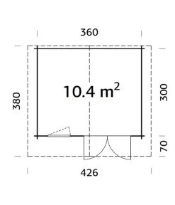 Palmako Gartenhaus Emma, Ca. B426/H257/T380 Cm -Freien Garten Geschäft 6974364 WE BG 001 PalmakoGartenhausEmma